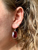 Red Quartz Adora Earrings - Small Rectangle - Jewels & Gems