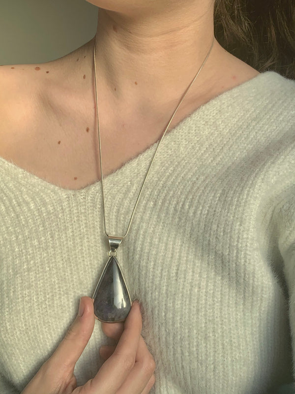 Sugilite Naevia Pendant - XLong Teardrop - Jewels & Gems