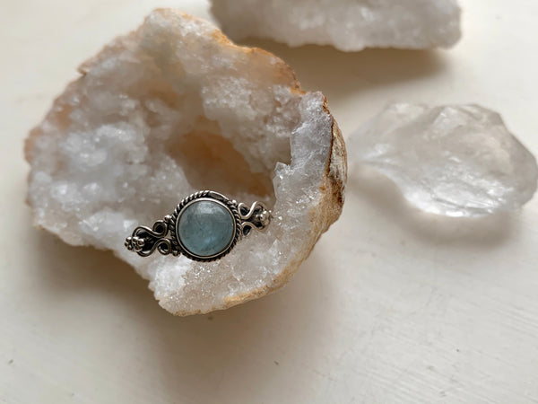 Aquamarine Alta Ring - Round - Jewels & Gems