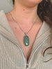 Green Aventurine Naevia Pendant - Long Oval - Jewels & Gems