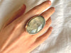 Prehnite with Epidote Naevia Ring - XLarge Oval (US 8) - Jewels & Gems