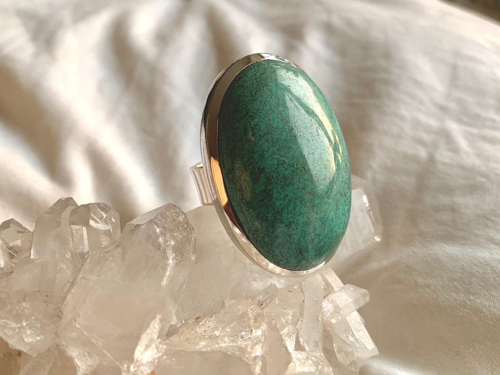 Tibetan Turquoise Naevia Ring - XXLarge Oval (US 10) - Jewels & Gems