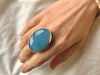 Blue Chalcedony Naevia Ring - XLarge Oval (US 8) - Jewels & Gems