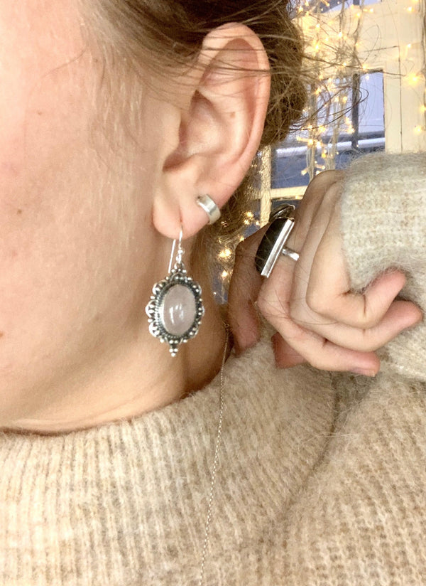 Rose Quartz Nissa Earrings - Jewels & Gems