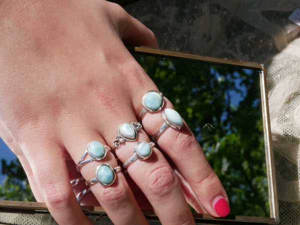 Larimar Ariel Ring - Small Oval - Jewels & Gems