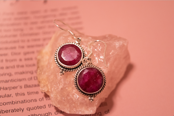 Semi-precious Ruby Cassia Earrings - Jewels & Gems