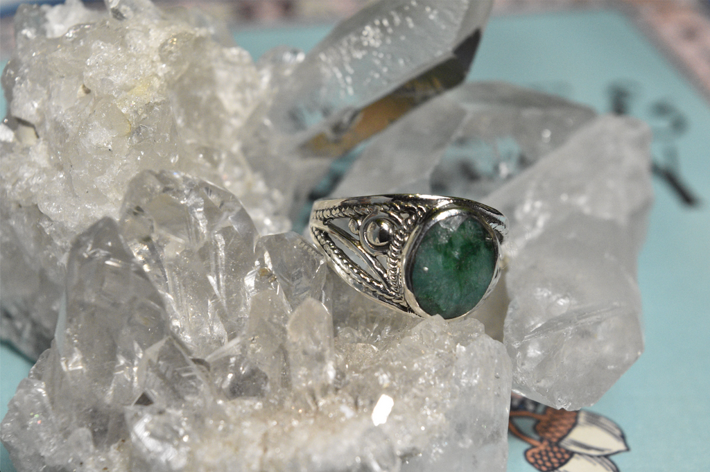 Semi-precious Emerald Calissia Ring (US 5) - Jewels & Gems