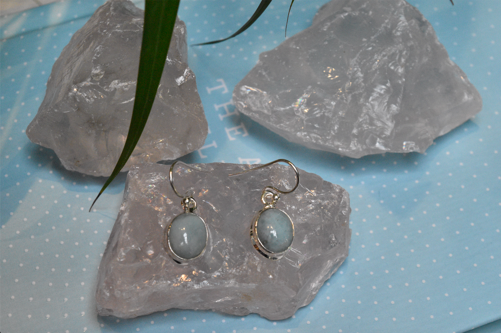Larimar Ari Earrings - Oval - Jewels & Gems