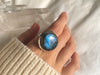 Labradorite Adjustable Naevia Ring - Large Round - Jewels & Gems