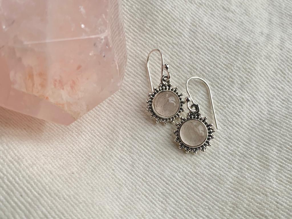 Rose Quartz Sole Earrings - Jewels & Gems