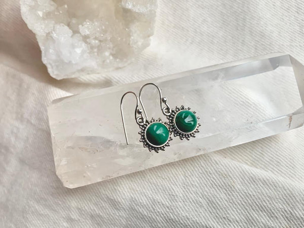 Malachite Sole Earrings - Jewels & Gems