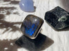 Labradorite Adjustable Ring - Reg. Square - Jewels & Gems
