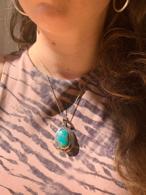 Tibetan Turquoise Medea Pendant - Oval - Jewels & Gems