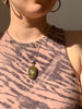 Olive Green Tourmaline Naevia Pendant - Long Oval - Jewels & Gems
