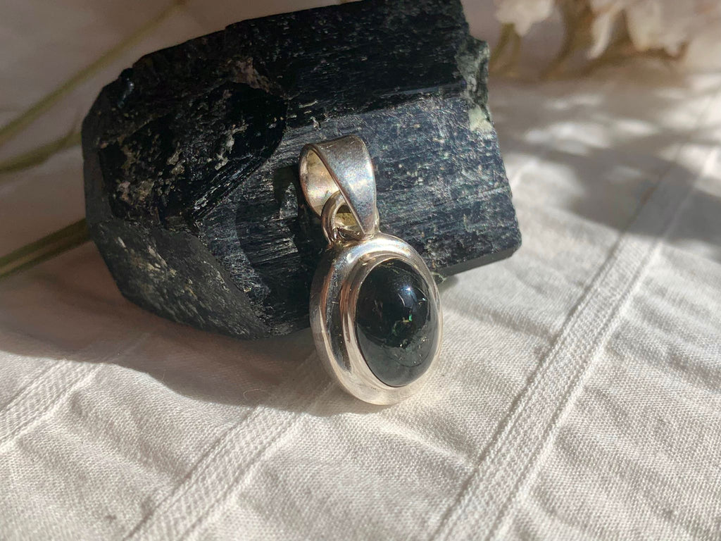 Green Tourmaline Ansley Pendant - Small Oval - Jewels & Gems