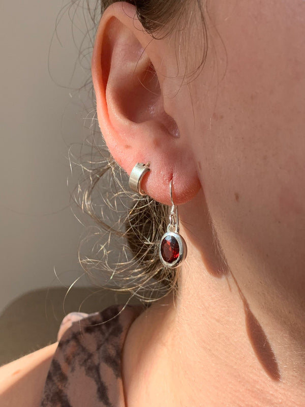 Garnet Naevia Earrings - Small Oval - Jewels & Gems