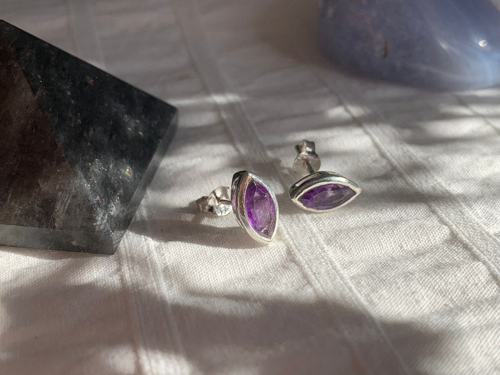 Amethyst Naevia Studs - Marquise - Jewels & Gems