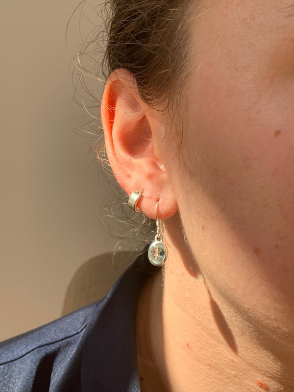 Blue Topaz Naevia Earrings - Small Oval - Jewels & Gems