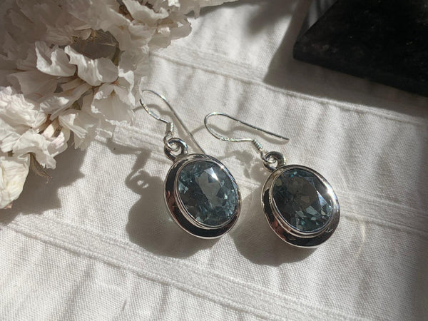 Blue Topaz Ansley Earrings - Oval - Jewels & Gems