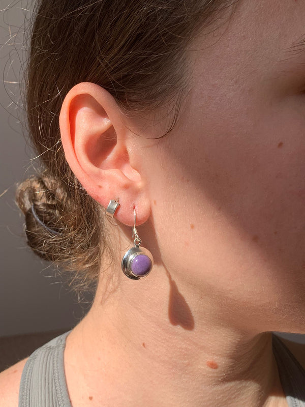 Charoite Medea Earrings - Round - Jewels & Gems