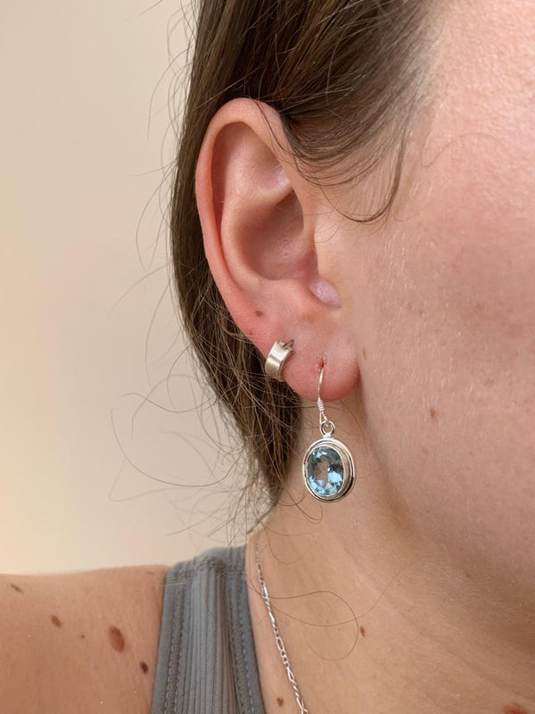Blue Topaz Brea Earrings - Small Oval - Jewels & Gems