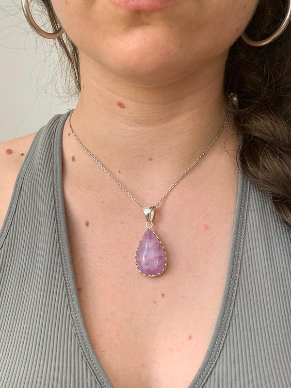 Pink Kunzite Lilith Pendant - Small Teardrop - Jewels & Gems