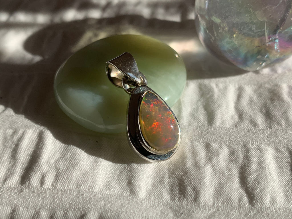 Ethiopian Welo Opal Ansley Pendant - Reg. Teardrop - Jewels & Gems