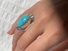Arizona Turquoise Medea Ring - Long Oval - Jewels & Gems