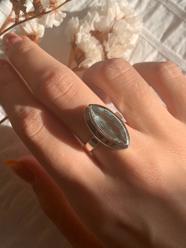 Aquamarine Ansley Ring - Long Marquise (US 8) - Jewels & Gems