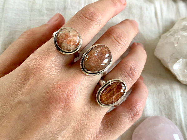 Sunstone Brea Mixed Rings (One of a kind) - Jewels & Gems