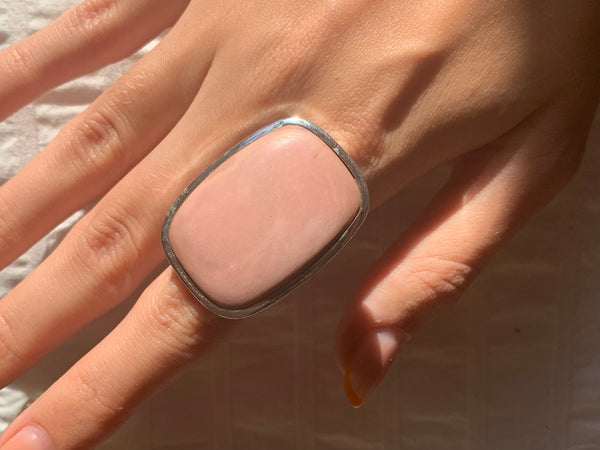 Pink Opal Naevia Ring - XLarge Square (US 7.5 & 8) - Jewels & Gems