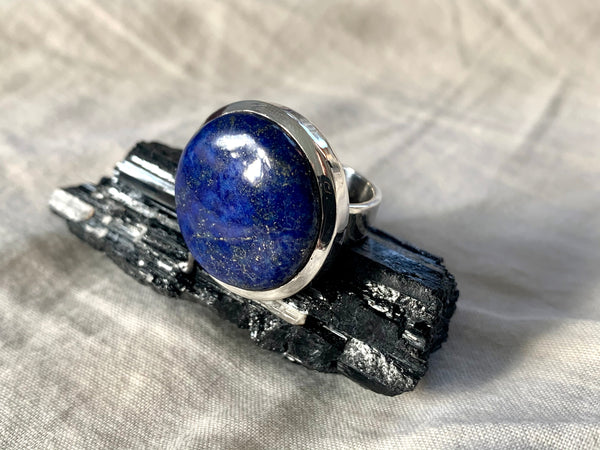 Lapis Lazuli Naevia Ring - Round - US 6.5 (One of a kind) - Jewels & Gems