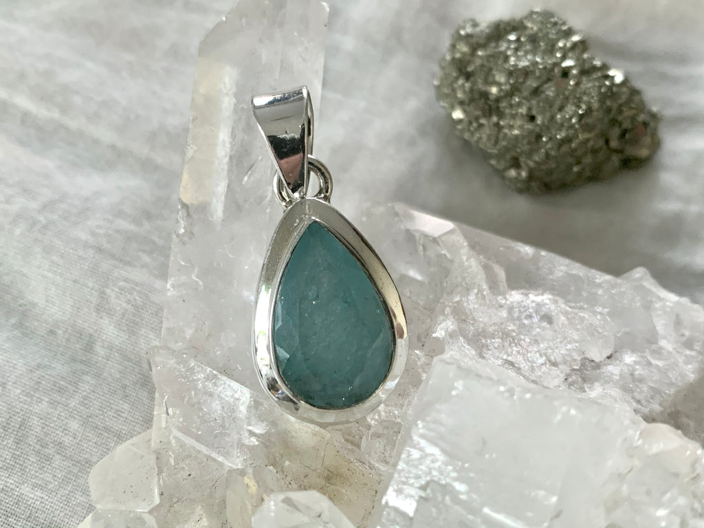 Aquamarine Ansley Pendant - Small Teardrop - Jewels & Gems