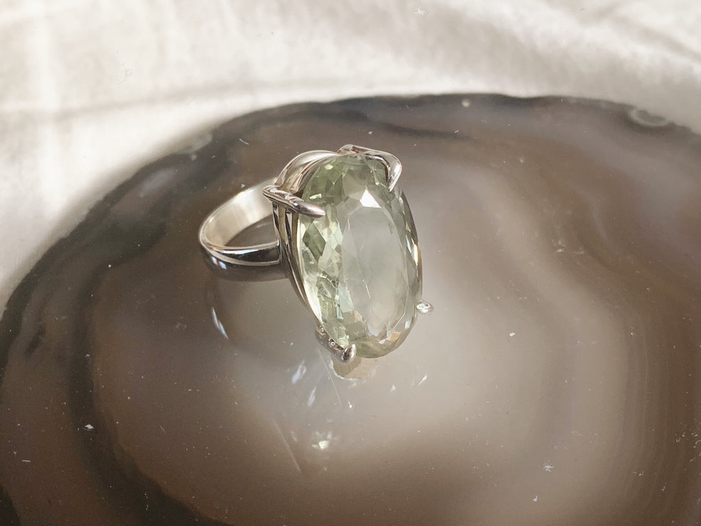 Green Amethyst Sanaa Ring - Long Oval - Jewels & Gems