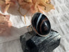 Black Banded Agate Adjustable Ring - C - Jewels & Gems