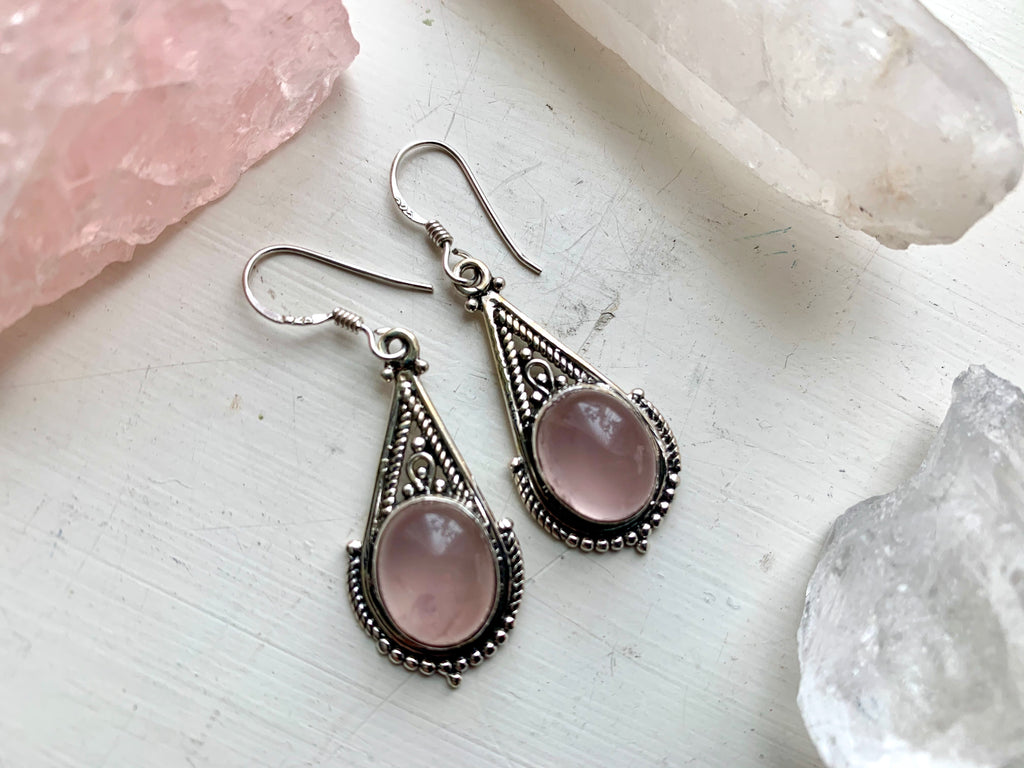 Rose Quartz Terra Earrings - Jewels & Gems
