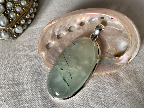 Prehnite Ariel Pendant - Large Oval - Jewels & Gems