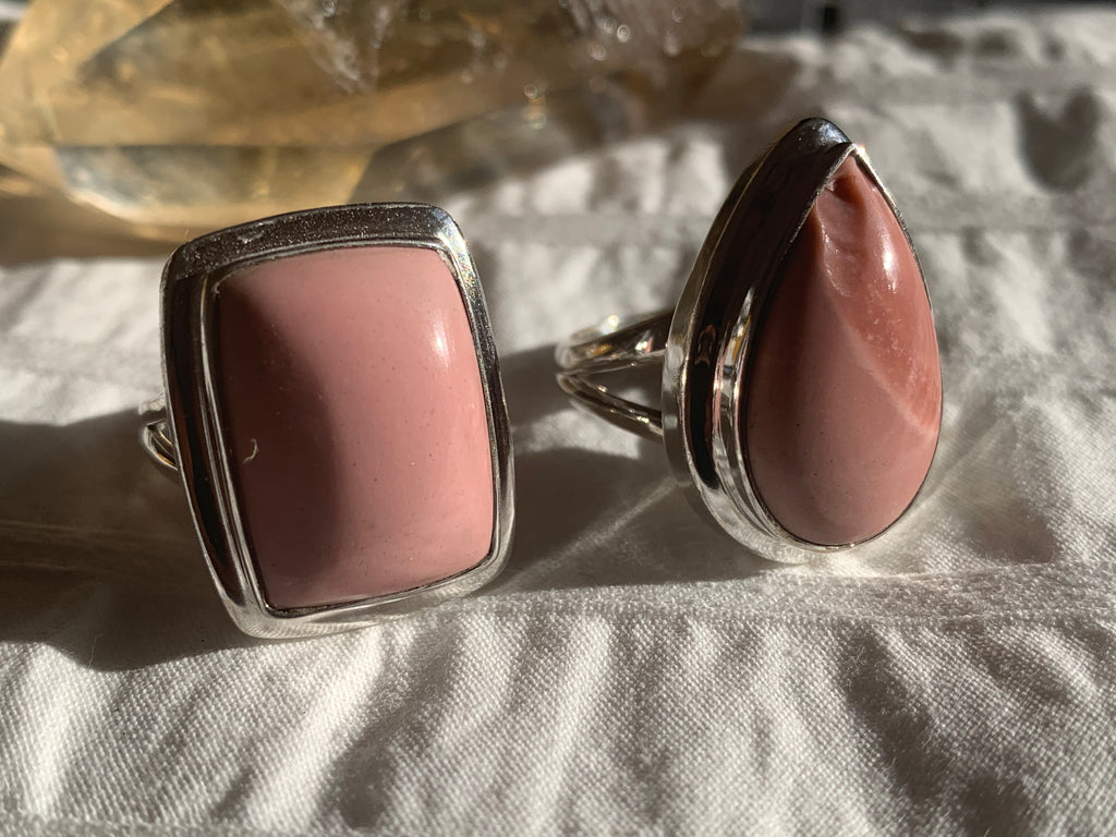 Pink Opal Ansley Ring - Small Drop / Square (US 7.5 & 8.5) - Jewels & Gems