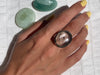 Tourmalated Quartz Naevia Ring - Round (US 10) - Jewels & Gems