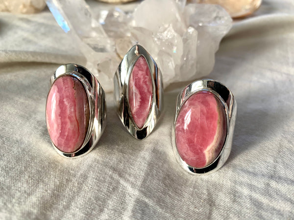 Rhodochrosite Medea Rings - Oval / Marquise (One of a kind) - Jewels & Gems