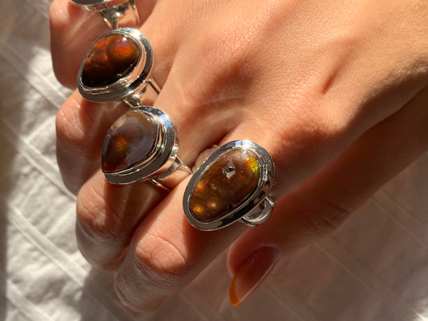 Mexican Fire Agate Otho Ring - Freeform - Jewels & Gems