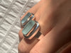 Aquamarine Ansley Ring - Rectangle (US 7.5 & 6) - Jewels & Gems