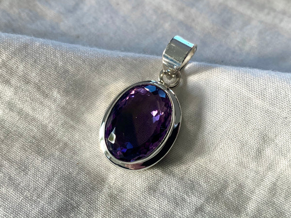 Amethyst Ansley Pendant - Faceted Reg. Oval - Jewels & Gems