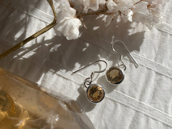 Citrine Naevia Earrings - XSmall Round - Jewels & Gems