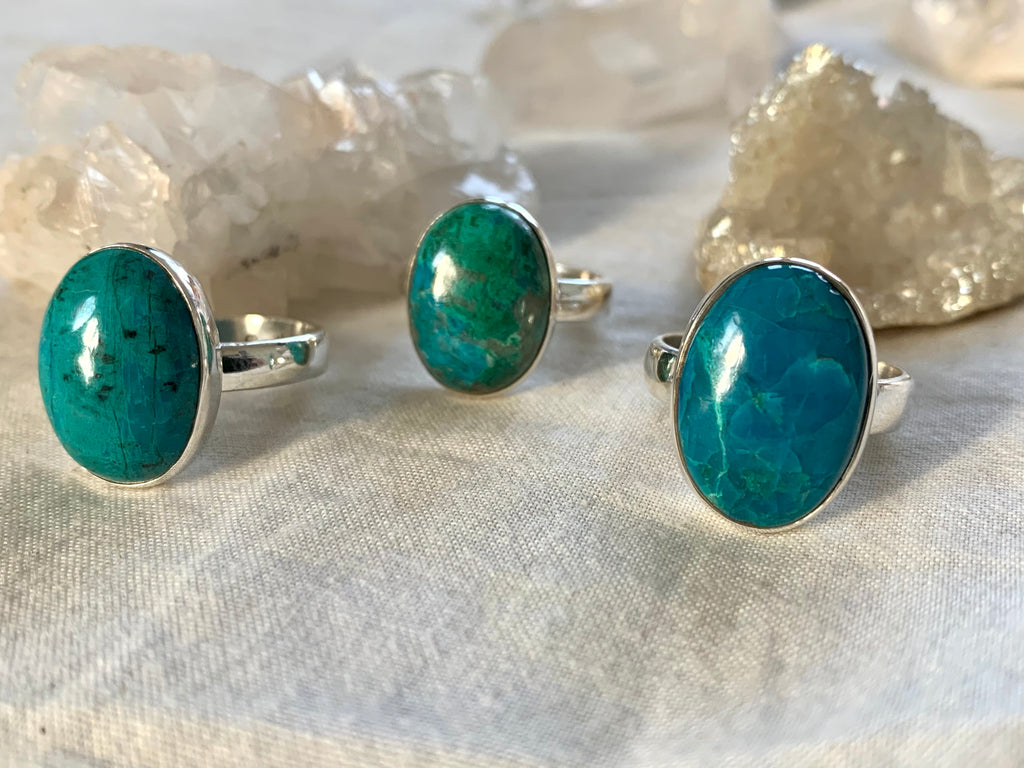 Chrysocolla Akoni Rings - Small Oval (One of a kind) - Jewels & Gems