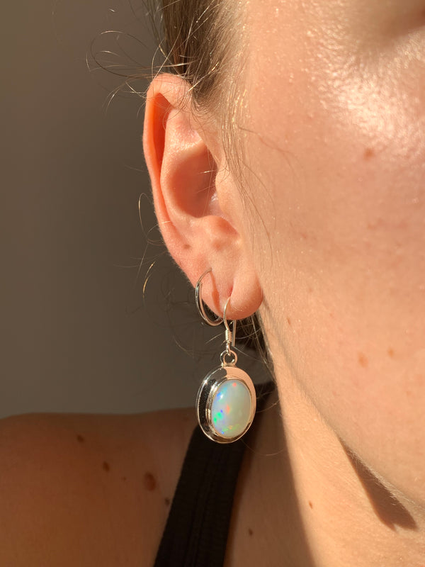 Ethiopian Welo Opal Ansley Earrings - Large Oval - Jewels & Gems