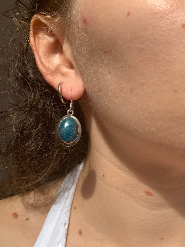 Blue Apatite Ansley Earrings - Oval - Jewels & Gems