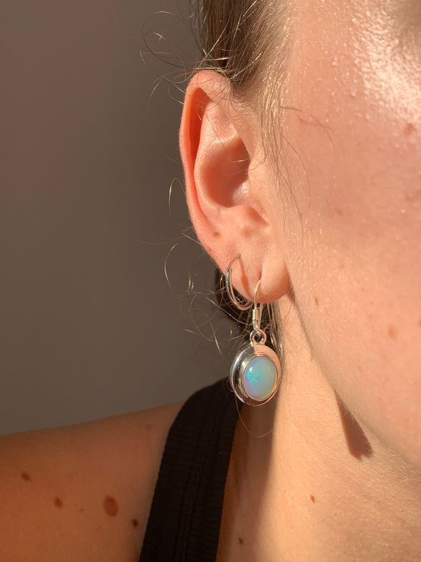 Ethiopian Welo Opal Naevia Earrings - Medium Oval - Jewels & Gems