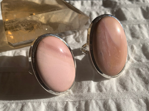 Pink Opal Naevia Ring - Large Oval (US 8 & 9) - Jewels & Gems
