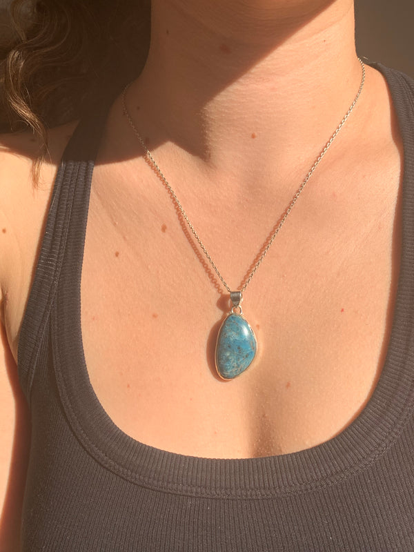 Blue Apatite Naevia Pendant - Asymmetric - Jewels & Gems